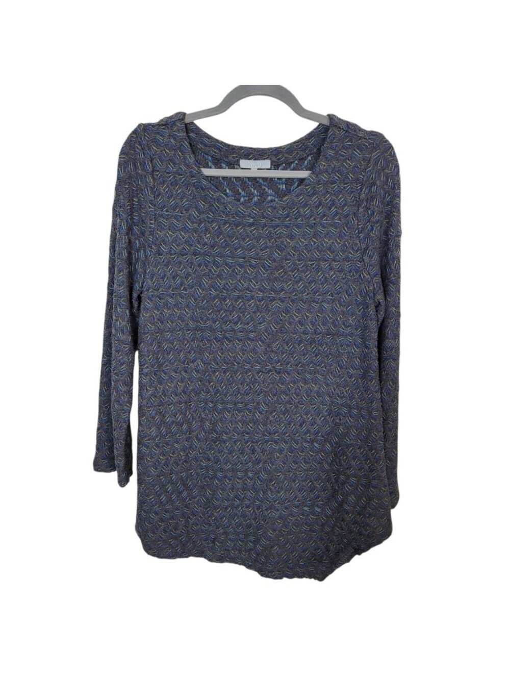 Habitat Clothes To Live In Gray Asymmetrical Knit Textured Top Shirt Sz Medium